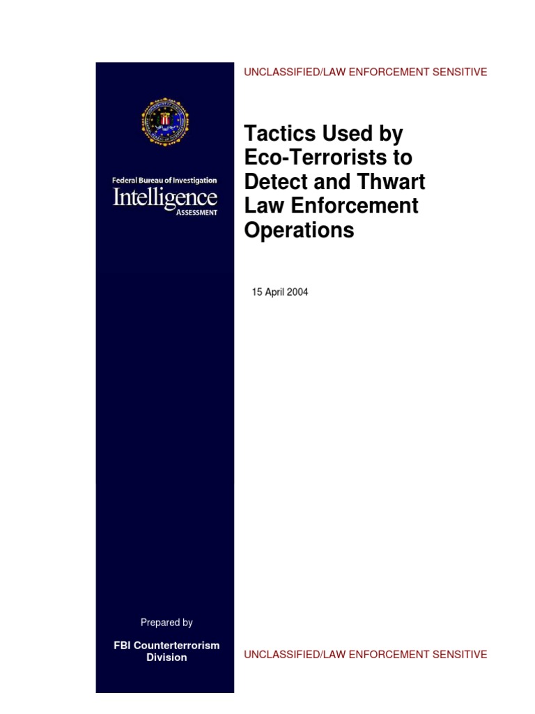 Eco-Terrorist Tactics Against Law Enforcement | PDF | Classified ...
