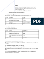 Section - 1 (Power Transformer) A. Purpose: The Purpose of This Document Is To Design (Sizing Calculation) Main