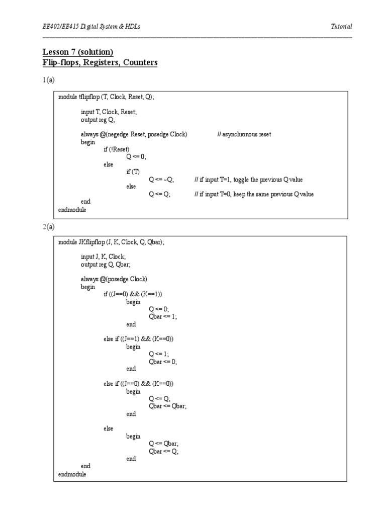 Tutorial - Lesson 7 Solution PDF | PDF | Electronics | Electrical Circuits
