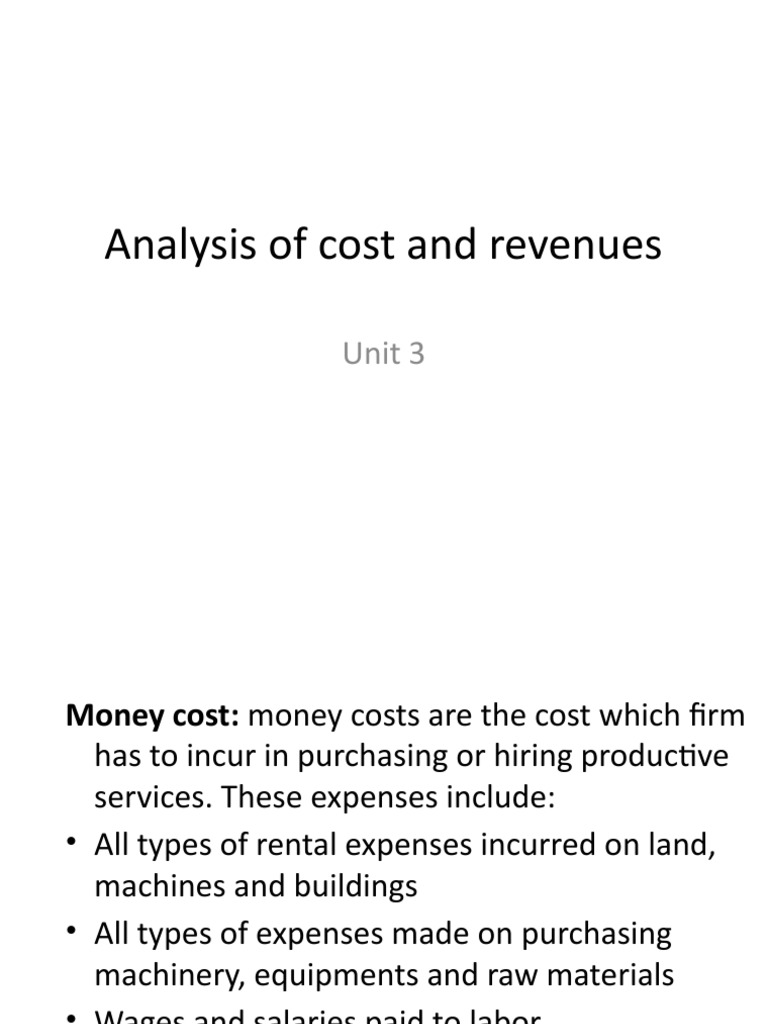 Analysis of Cost and Revenue | PDF | Average Cost | Market Power
