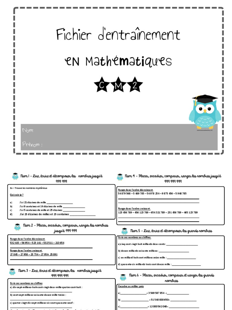 Fichier d'entraînement Maths CM2 | PDF | Espace | Géométrie convexe