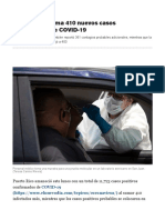 Puerto Rico Suma 410 Nuevos Casos Confirmados de COVID-19 - El Nuevo Día - 17 Ago