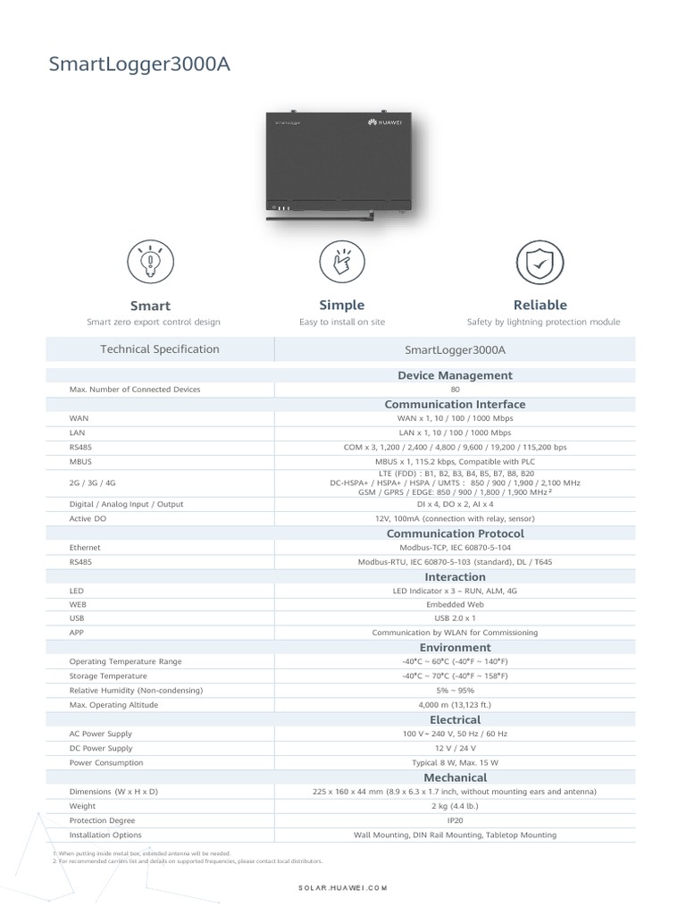 Smart Logger 3000 A | PDF | Lte (Telecommunication) | 4 G