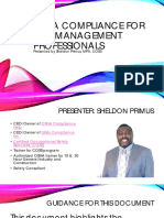 Osha Compliance For Pest Management Professionals: Presented by Sheldon Primus, MPA, COSS