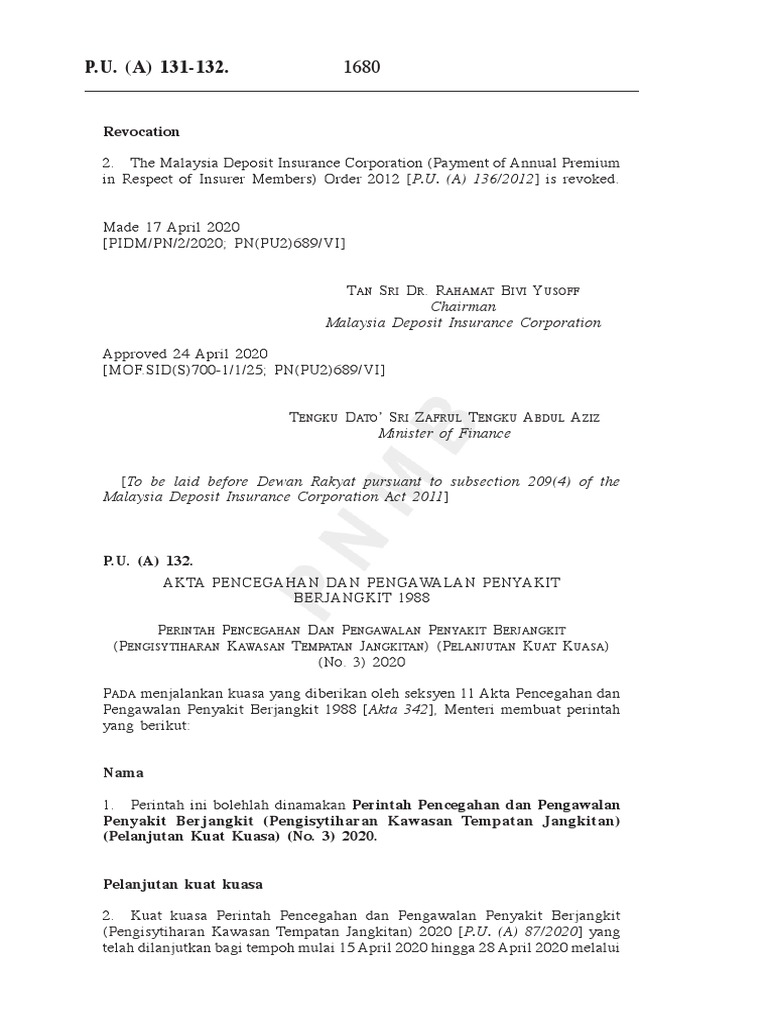 Warta Akta Pencegahan Dan Pengawalan Penyakit Berjangkit | PDF