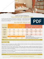 "Room Rates Per Night - Season 2017-2018": Hotel Las Torres Patagonia