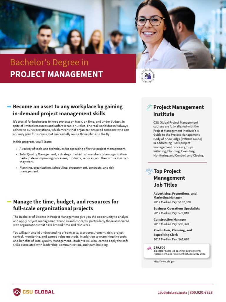 CSU Global Project Management Degree Guide | PDF | Project Management ...