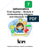 Math7 - q1 - Mod5 - Operations On Integers | PDF | Subtraction ...