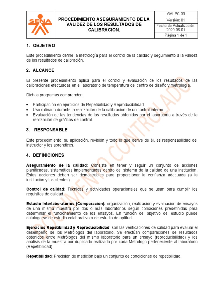 LC-PC-03 Procedimiento Aseguramiento de La Validez de Los Resultados de ...