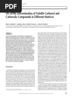 HS-SPME Determination of Volatile Carbonyl and Carboxylic Compounds in Different Matrices