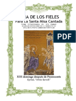 XIII Domingo Después de Pentecostes. Guía de Los Fieles para La Santa Misa Cantada. Kyrial Orbis Factor