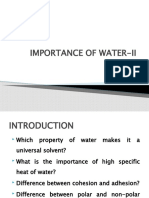 Importance of Water-II