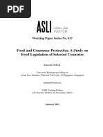 Food and Consumer Protection: A Study On Food Legislation of Selected Countries