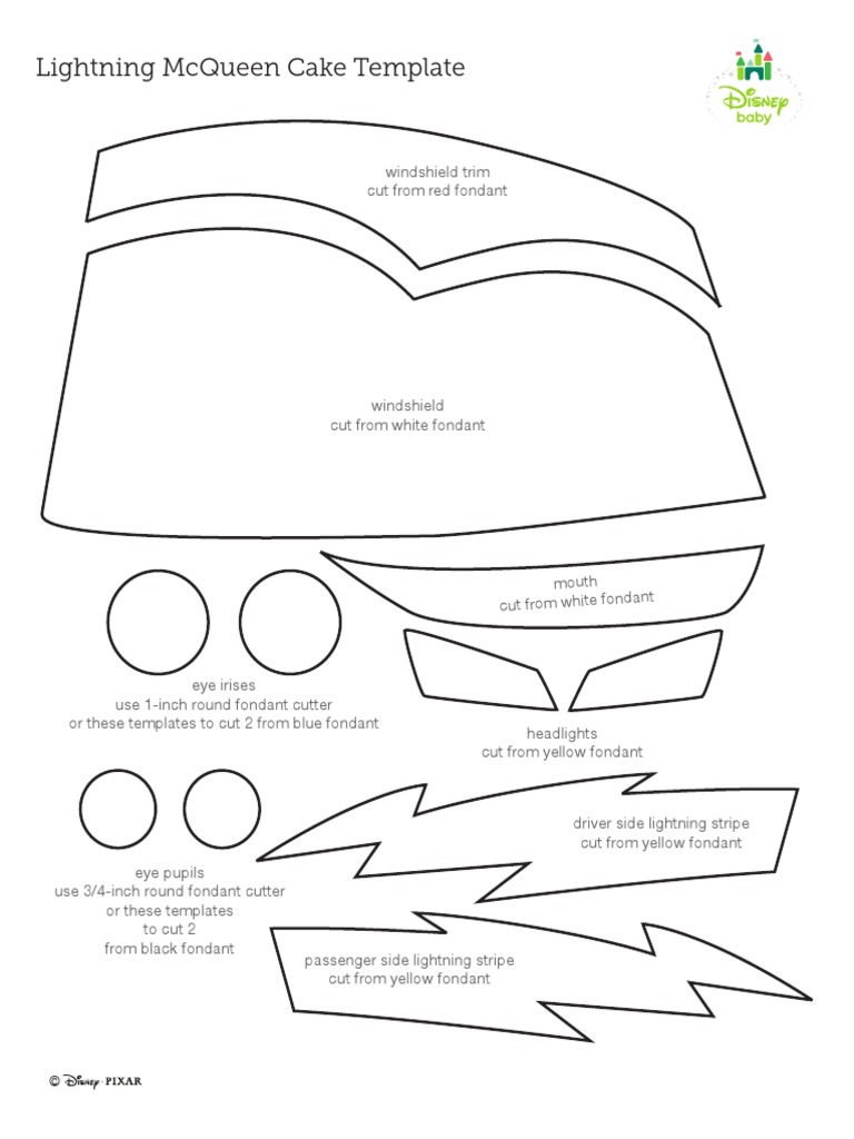 Lightning McQueen Cake Template | PDF