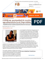 COVID-19, Oportunidad de Reactivar Economía Agroalimentaria Local - Especialista - Al Calor Político PDF