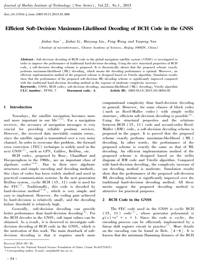 Efficient soft decision maximum likelihood decoding of bch code in the