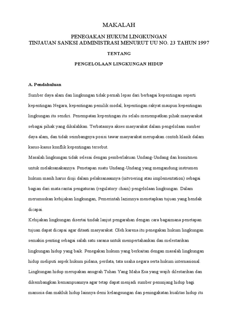 Makalah Lingkungan Hidup