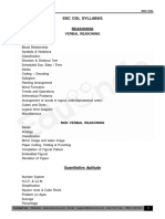 SSC CGL Syllabus: Reasoning