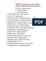 Few Imp - Palaces in India PDF