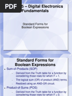 ICT 1105 - Digital Electronics Fundamentals: Standard Forms For Boolean Expressions