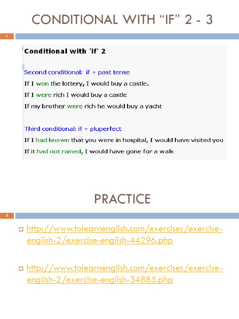 If Clauses: Types 2 and 3 Exercises | PDF | Wellness