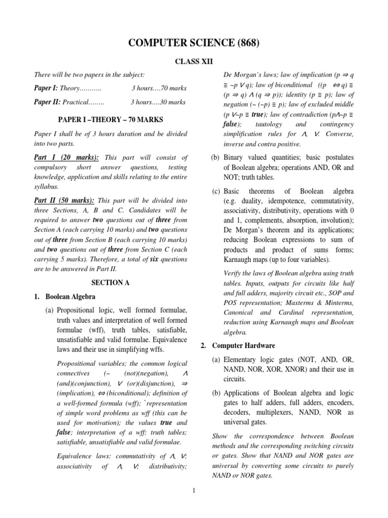 Class XII Computer Science Syllabus | PDF | Inheritance (Object ...