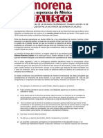 Información General de La Reunión Celebrada El Pasado Jueves 13 de Agosto Del 2020 Entre La Militancia de Morena en Jalisco.