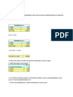 OPRE 506 Homework #1 Standard Normal Distribution Probabilities