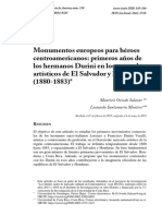 Monumentos Europeos para Héroes Centroamericanos: Primeros Años de Los Hermanos Durini en Los Mercados Artísticos de El Salvador y Honduras (1880-1883)