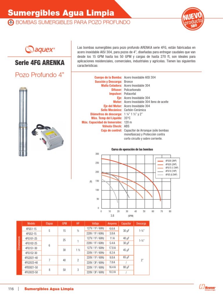 Bombas Sumergibles ARENKA 4FG | PDF | Naturaleza | Science
