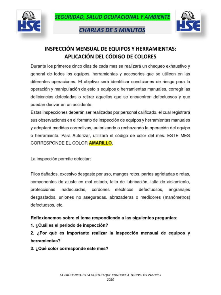 Platicas De Seguridad De 5 Minutos Pdf Pdf Charlas De 5 Minutos Por