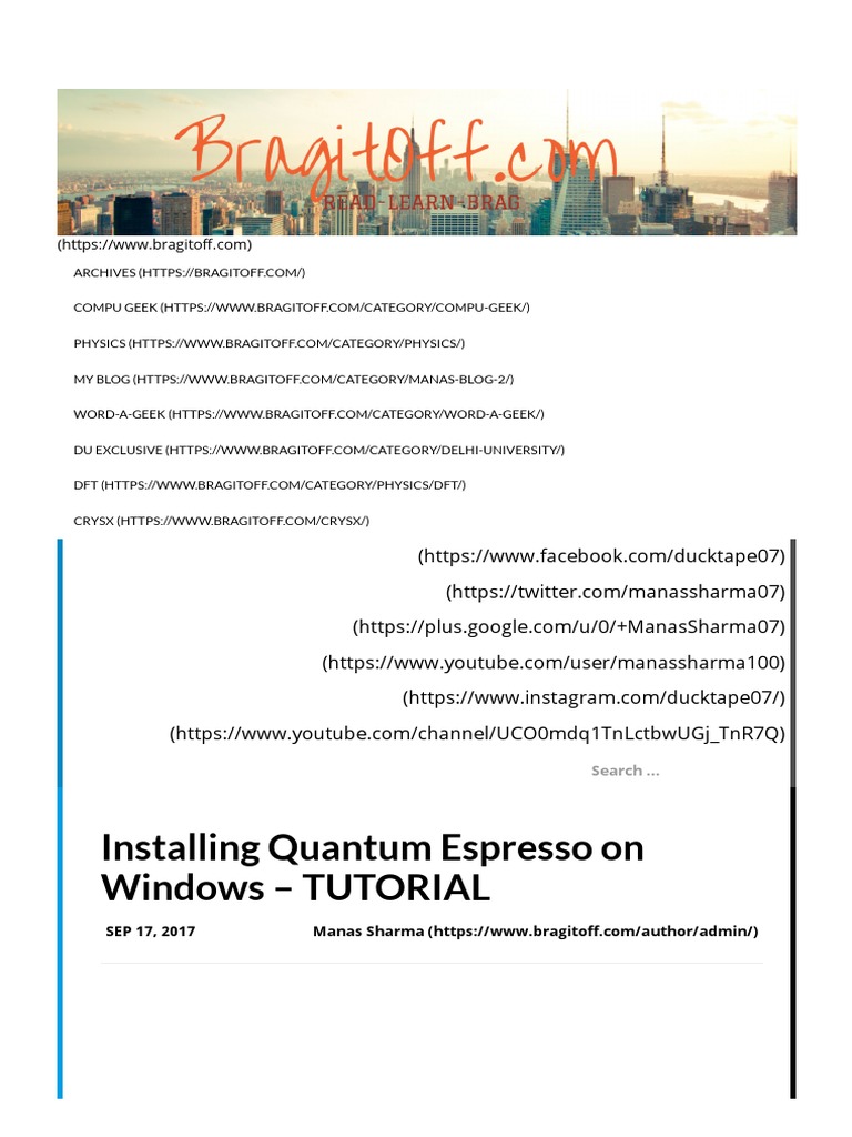 Installing Quantum Espresso On Windows Tutorial Pdf Computer File