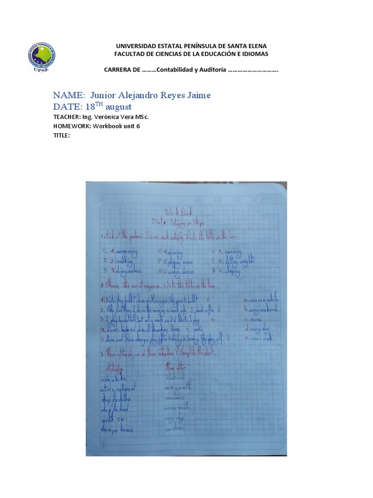Workbook 6 | PDF