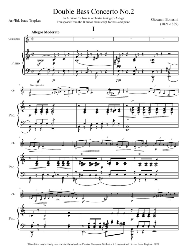 Double Bass Concerto No.2 Allegro Moderato PDF Double Bass