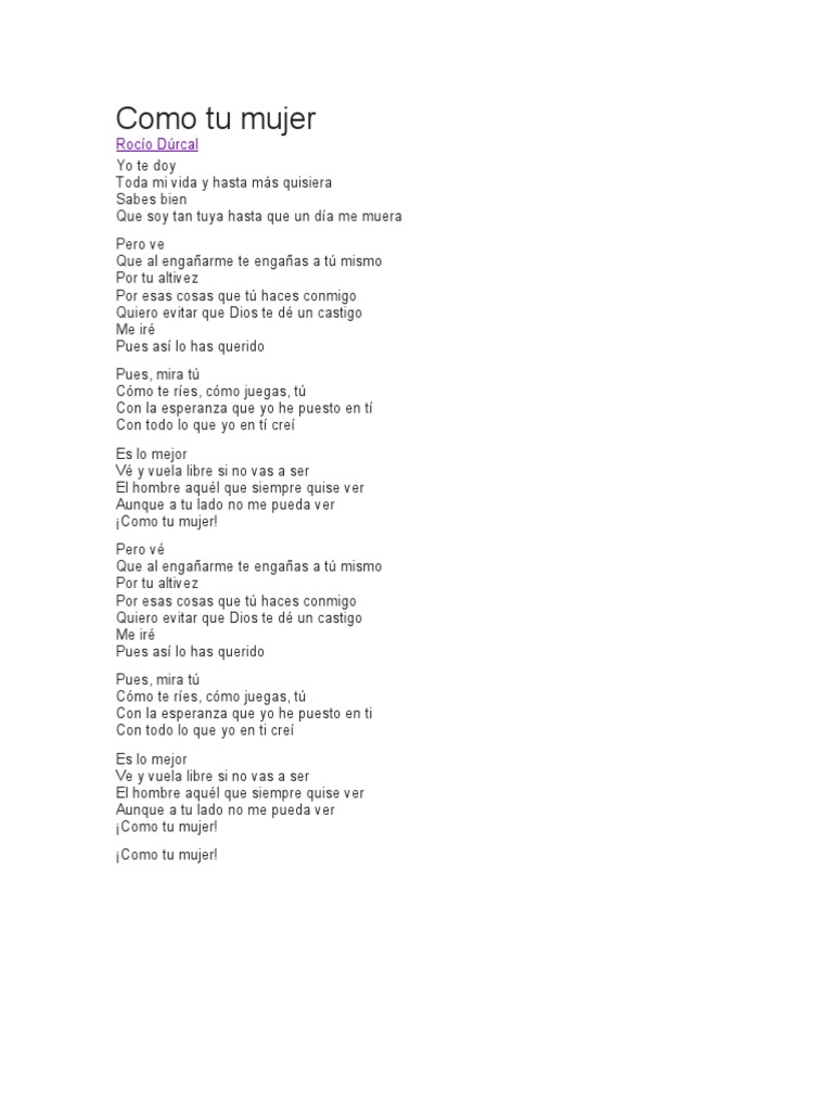 Como Tu Mujer PDF