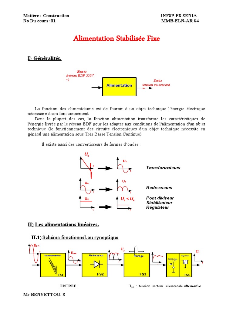 Alimentation Stabilisée Fixes, PDF, Redresseur