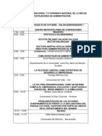 cronograma I CONGRESO INTERNACIONAL Y II CONGRESO NACIONAL DE LA RED DE INVESTIGADORES EN ADMINISTRACIÓN (1)