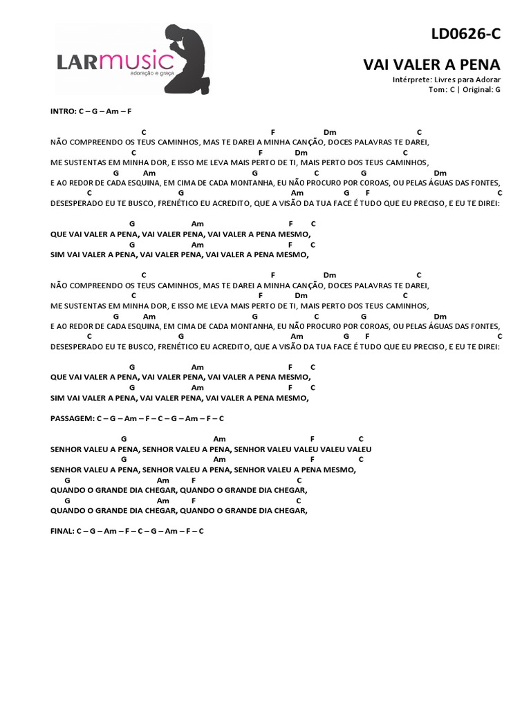 Letra e Cifras: Vai Valer a Pena | PDF