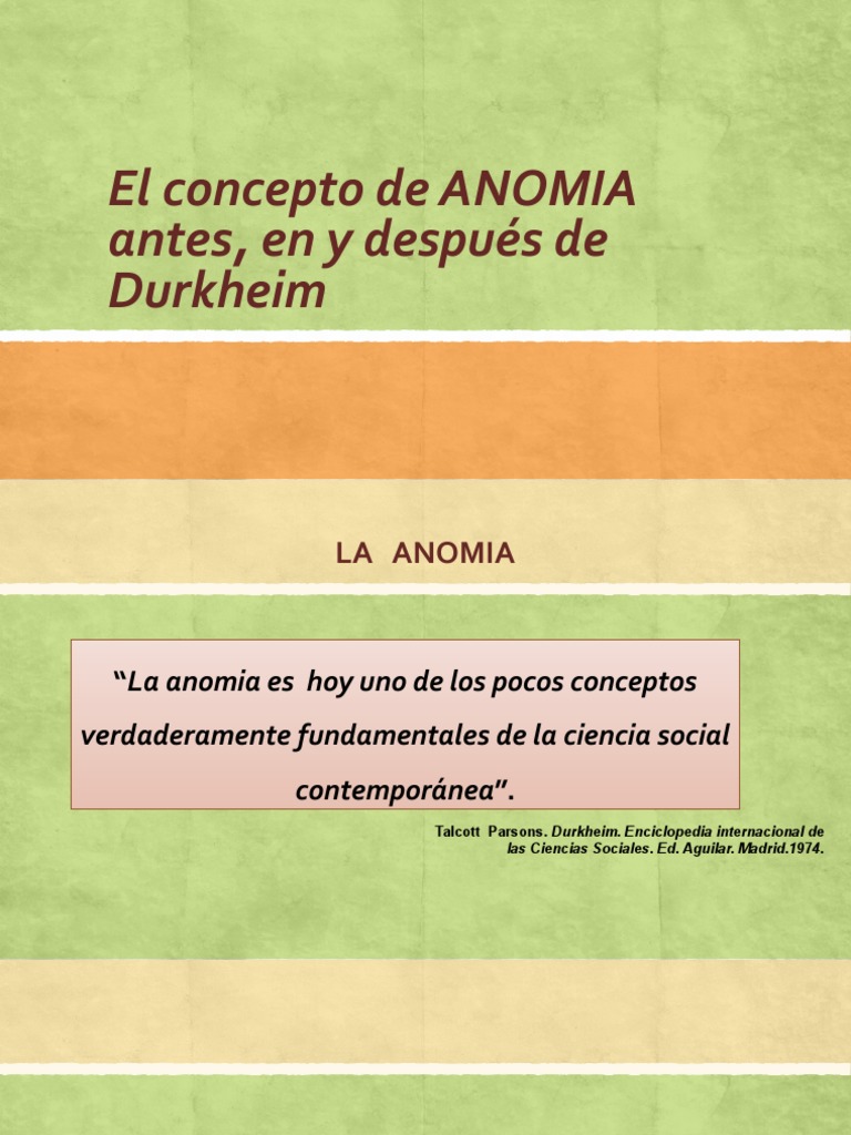 Concepto de Anomia en Durkheim | PDF | Emile Durkheim | Sociología