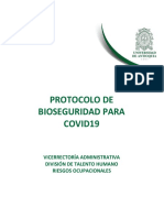 Protocolo de Bioseguridad para Covid19: Vicerrectoría Administrativa División de Talento Humano Riesgos Ocupacionales
