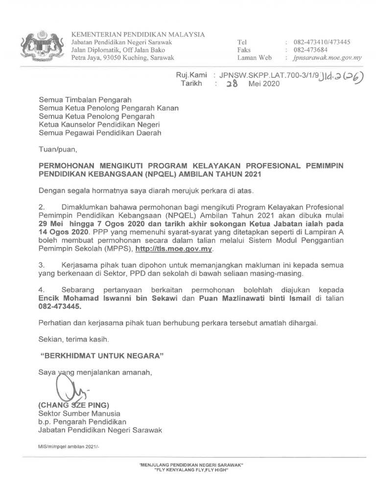 Permohonan Npqel Ambilan Tahun 2021 Pdf