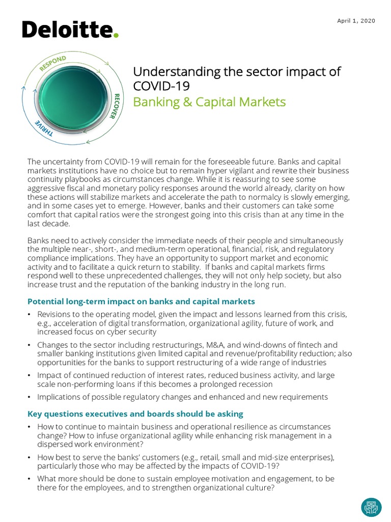 Understanding The Sector Impact of COVID-19: Banking & Capital Markets ...