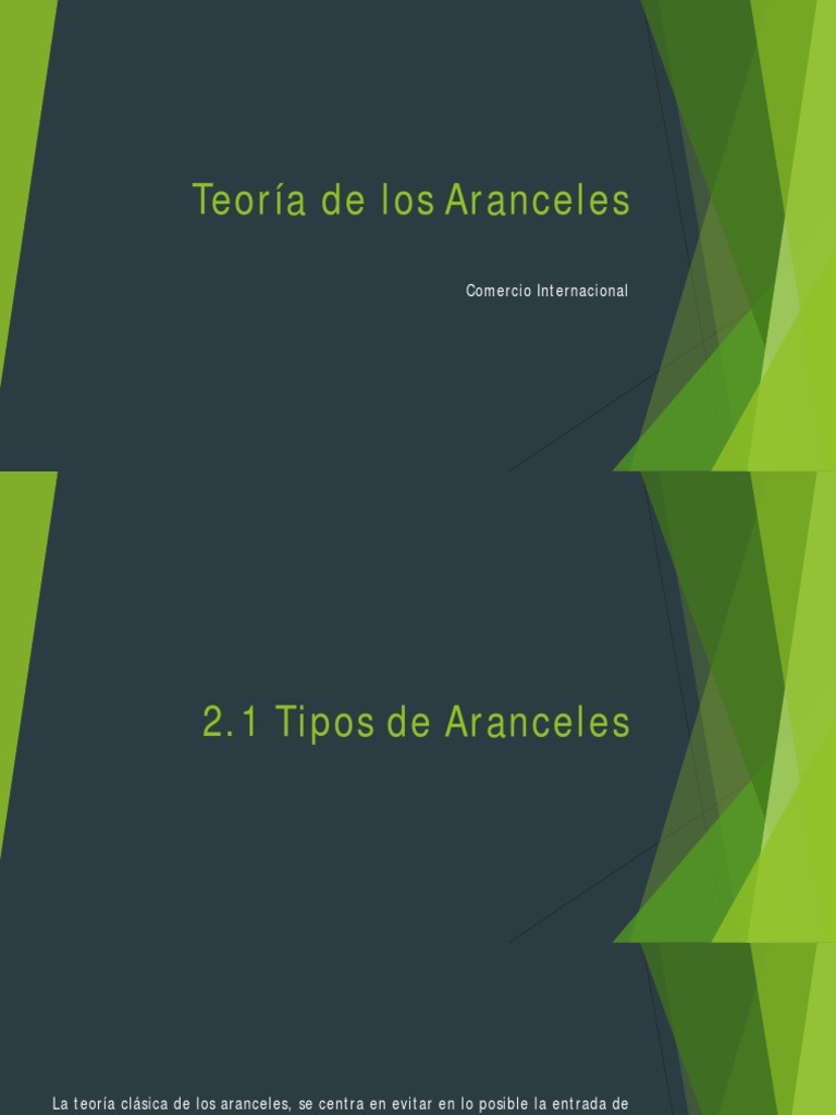 Teoría de Los Aranceles PDF | PDF | Arancel | Barreras no arancelarias ...