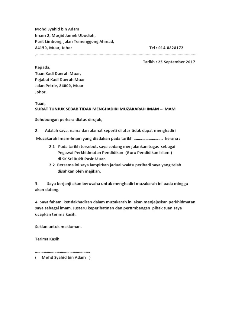 Surat Tunjuk Sebab  PDF