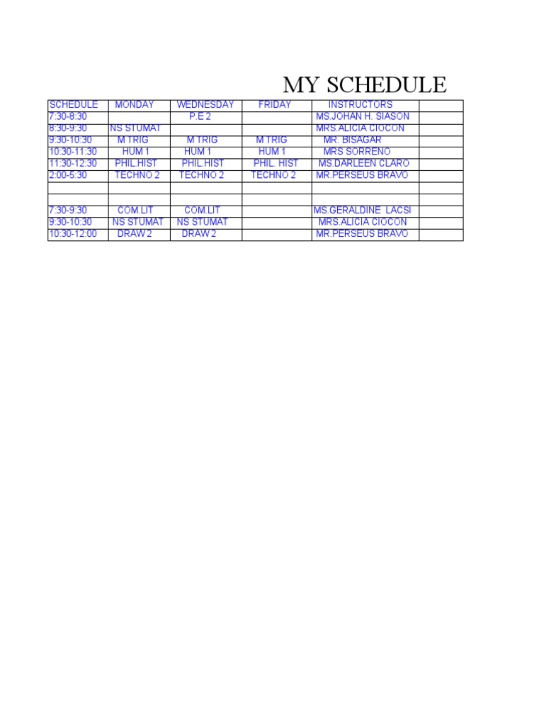 Mavs Schedule for Dav Dehri 163 | PDF