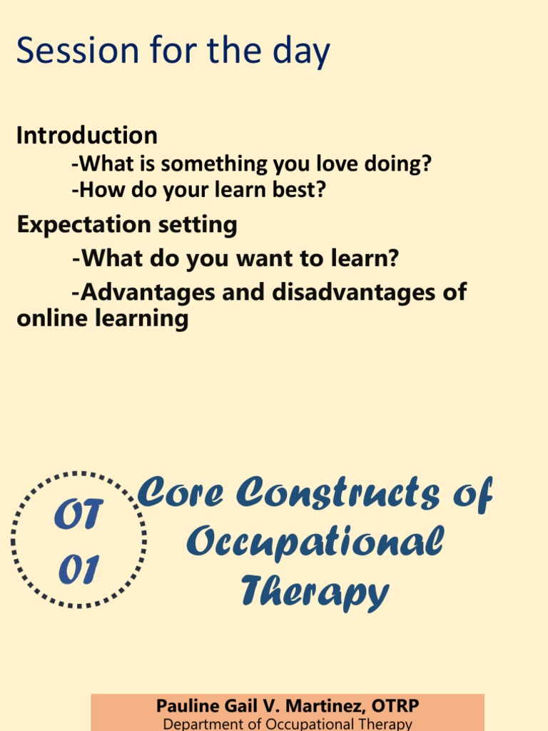 Core Constructs of Occupational Therapy | PDF | Occupational Therapy ...
