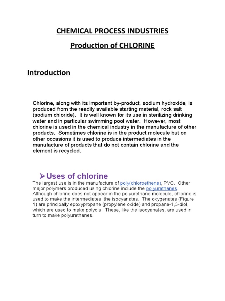 Chemical Process Industries | PDF | Chlorine | Chemical Elements