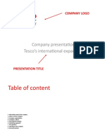 Company Presentation Tesco's International Expansion