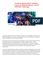 ¿Establecimiento Nocturno Puede Aducir Conducta Violencia de Cliente para No Dejarlo Ingresar A Local - (Resolución 3539-2013 - SPC-Indecopi) - LP