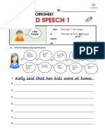 Reported Speech 1: Grammar Worksheet